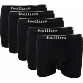 Feelline 5 Adet Siyah Doğal Pamuklu Likralı Erkek Boxer