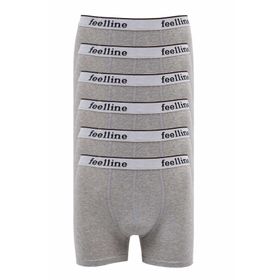Feelline 6 Adet Gri Doğal Pamuklu Likralı Erkek Boxer