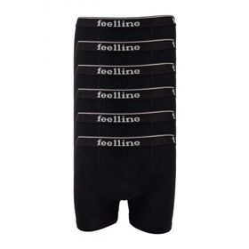 Feelline 6 Adet Siyah Doğal Pamuklu Likralı Erkek Boxer