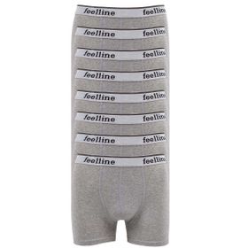 Feelline 8 Adet Gri Doğal Pamuklu Likralı Erkek Boxer