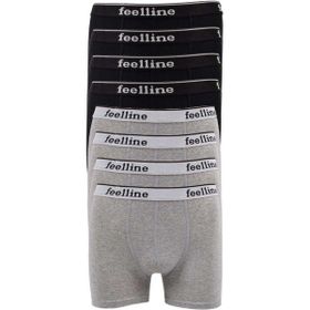 Feelline 8 Adet Siyah ve Gri Doğal Pamuklu Likralı Erkek Boxer