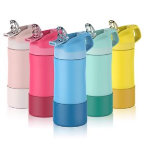 Feijian Pipetli Çift Duvarlı Yalıtımlı 350 ml Çocuk Su Şişesi Matara