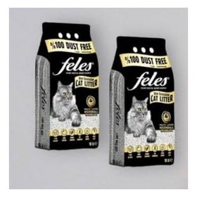 Feles 2x10 L %100 Tozsuz Kil ve Karbonlu Kedi Kumu