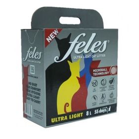 Feles 8 lt Ultra Light Karbonlu Süper Topaklanan Tozsuz Kedi Kumu