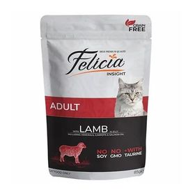 Felicia 12x85 gr Tahılsız Kuzu Etli Pouch Yetişkin Kedi Konservesi