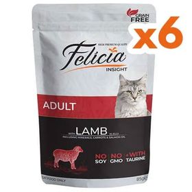 Felicia 6x85 gr Pouch Kitten Kuzu Etli Tahılsız Kedi Yaş Maması