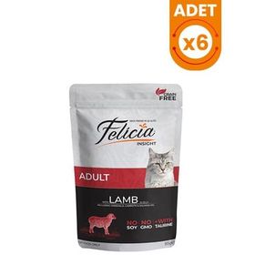 Felicia 6x85 gr Tahılsız Kuzu Etli Pouch Yetişkin Konserve Kedi Maması