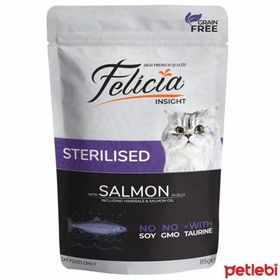 Felicia 85 gr 12 Adet Jöle İçinde Somonlu Tahılsız Kısırlaştırılmış Kedi Konservesi
