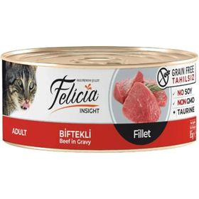 Felicia 85 gr 24 Adet Fileto Biftekli Tahılsız Yetişkin Kedi Konservesi