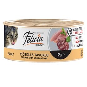 Felicia 85 gr Kıyılmış Tavuklu ve Ciğerli Yetişkin Kedi Konservesi