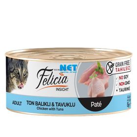 Felicia 85 gr Tahılsız Kıyılmış Ton Balıklı Tavuklu Yaş Kedi Maması