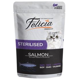 Felicia 85 gr Tahılsız Somonlu Kısırlaştırılmış Pouch Kedi Konservesi