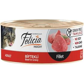 Felicia Fileto 85 gr Biftekli Tahılsız Yetişkin Kedi Konservesi