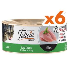 Felicia Insight Tavuk Etli Fileto Tahılsız 6x85 gr Kedi Konservesi
