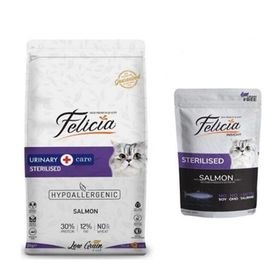 Felicia Kısırlaştırılmış Somonlu Kedi Maması 2 kg + 4x85 gr Yaş Mama