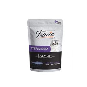 Felicia Kısırlaştırılmış Somonlu Kedi Maması 2 kg + 4x85 gr Yaş Mama