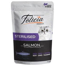 Felicia Kısırlaştırılmış Tahılsız Somonlu 85 gr Kedi Yaş Maması