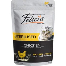 Felicia Kısırlaştırılmış Tahılsız Tavuklu 85 gr Kedi Yaş Maması
