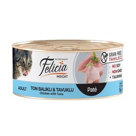 Felicia Kıyılmış Ton Balıklı ve Tavuklu 6x85 gr Yetişkin Kedi Konservesi