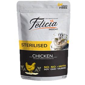 Felicia Konservesi 85 gr 12Adet Jöle İçinde Tavuklu Tahılsız Kısırlaştırılmış Kedi