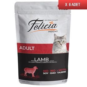 Felicia Kuzulu Tahılsız Pouch Konserve 6x85 gr Yetişkin Kedi Maması