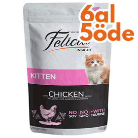 Felicia Pouch Kitten Tavuk Etli Yavru Tahılsız 85 gr Kedi Yaş Maması
