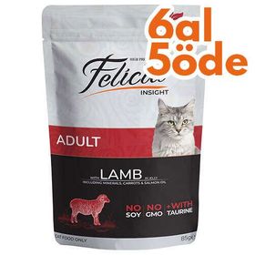 Felicia Pouch Kuzu Etli Tahılsız 85 gr Kedi Yaş Maması