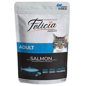 Felicia Pouch Somon Etli Tahılsız 85 gr Kedi Yaş Maması