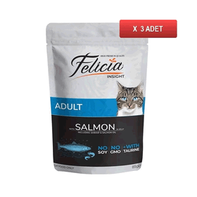 Felicia Somonlu Tahılsız 3x85 gr Yetişkin Konserve Kedi Maması