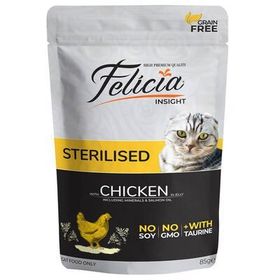 Felicia Sterlised Tahılsız Tavuklu Pouch 85 gr Kısır Kedi Konservesi