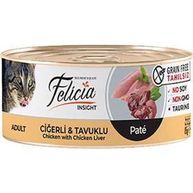 Felicia Tahılsız Ciğerli Tavuklu Kıyılmış 24x85 gr Yaş Kedi Maması