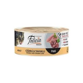 Felicia Tahılsız Ciğerli ve Tavuklu Kıyılmış 85 gr Yetişkin Konserve Kedi Maması