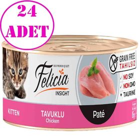 Felicia Tahılsız Kıyılmış Tavuklu Yavru Kedi Konservesi 24x85 gr