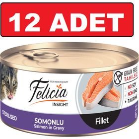 Felicia Tahılsız Somonlu Fileto 12x85 gr Yetişkin Kedi Konservesi