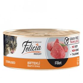 Felicia Tahılsız Sterilised Biftekli Fileto 24x85 gr Kedi Konservesi