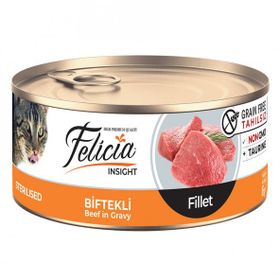 Felicia Tahılsız Sterilised Biftekli Fileto 24x85 gr Kedi Konservesi
