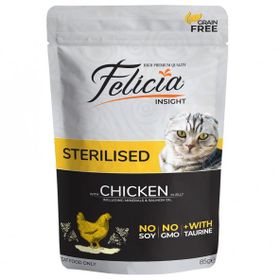Felicia Tahılsız Sterilised Tavuklu Fileto Kedi Konservesi 12x85 gr