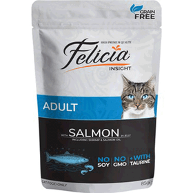 Felicia Tahılsız Yetişkin Somonlu 85 g Yaş Kedi Maması