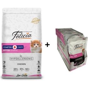 Felicia Tavuklu 2 kg Yavru Kedi Maması + 12x85 gr Tavuklu Yavru Yaş Mama