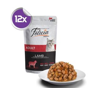 Felicia Yetişkin Kuzu Etli 12x85 gr Konserve Kedi Maması