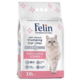 Felin 10 lt İnce Taneli Bebek Pudrası Parfümlü Kedi Kumu