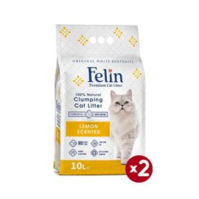 Felin 2x10 lt Limon Kokulu İnce Taneli Topaklaşan Kedi Kumu