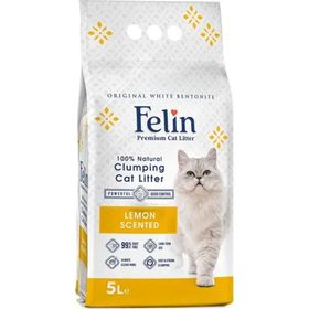 Felin 3x5 lt Limon Kokulu Topaklanan Kedi Kumu
