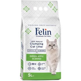 Felin 3x5 lt Yeşil Elma Kokulu Topaklanan Kedi Kumu