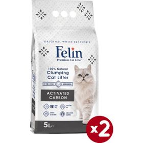 Felin Aktif Karbonlu Topaklanan 2x5 lt Kedi Kumu