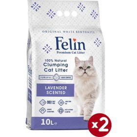 Felin Lavanta Kokulu Bentonit Topaklaşan 2x10 lt Doğal Kedi Kumu