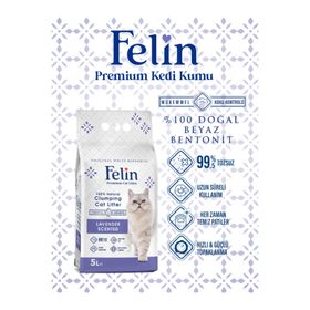 Felin Lavanta Kokulu Topaklanan İnce Taneli 5 lt Kedi Kumu