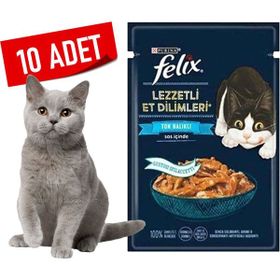 Felix 10x80 gr Ton Balıklı Yaş Kedi Maması
