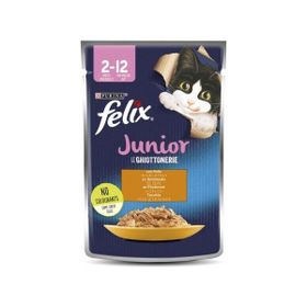 Felix 10x85 gr Junior Pouch Tavuk Etli Yavru Yaş Kedi Maması