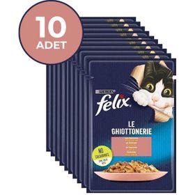 Felix 10x85 gr Somonlu Yetişkin Kedi Yaş Maması